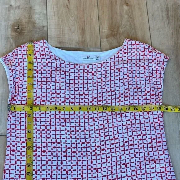 Vineyard Vines Women's Silk Red-White Short Sleeve Blouse Small - Picture 5 of 12